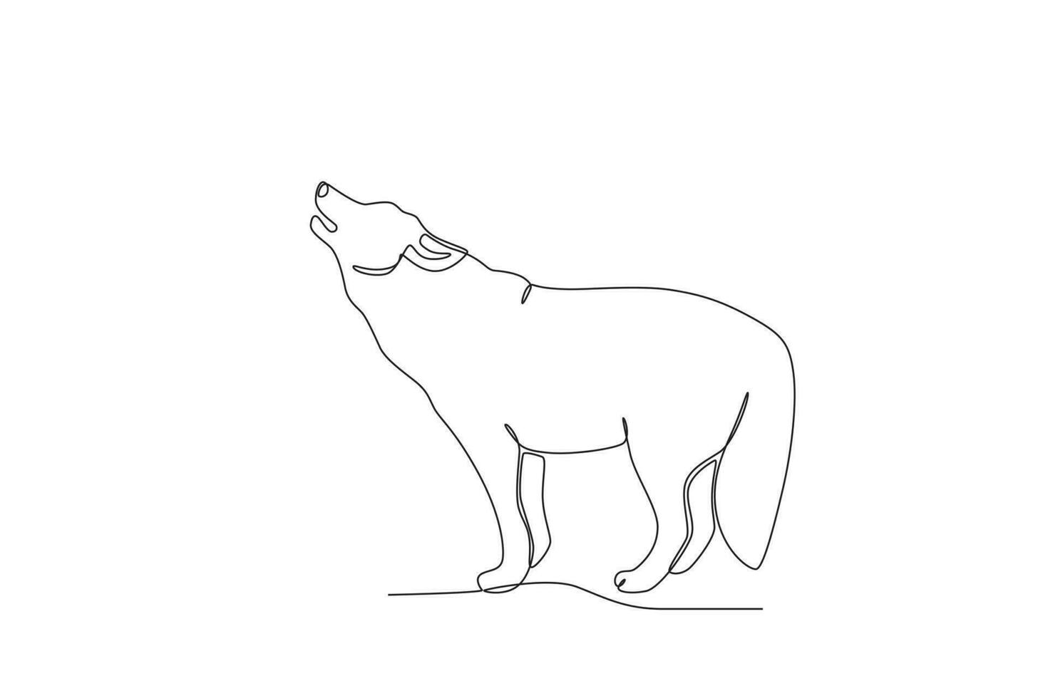 A wolf roars at night vector