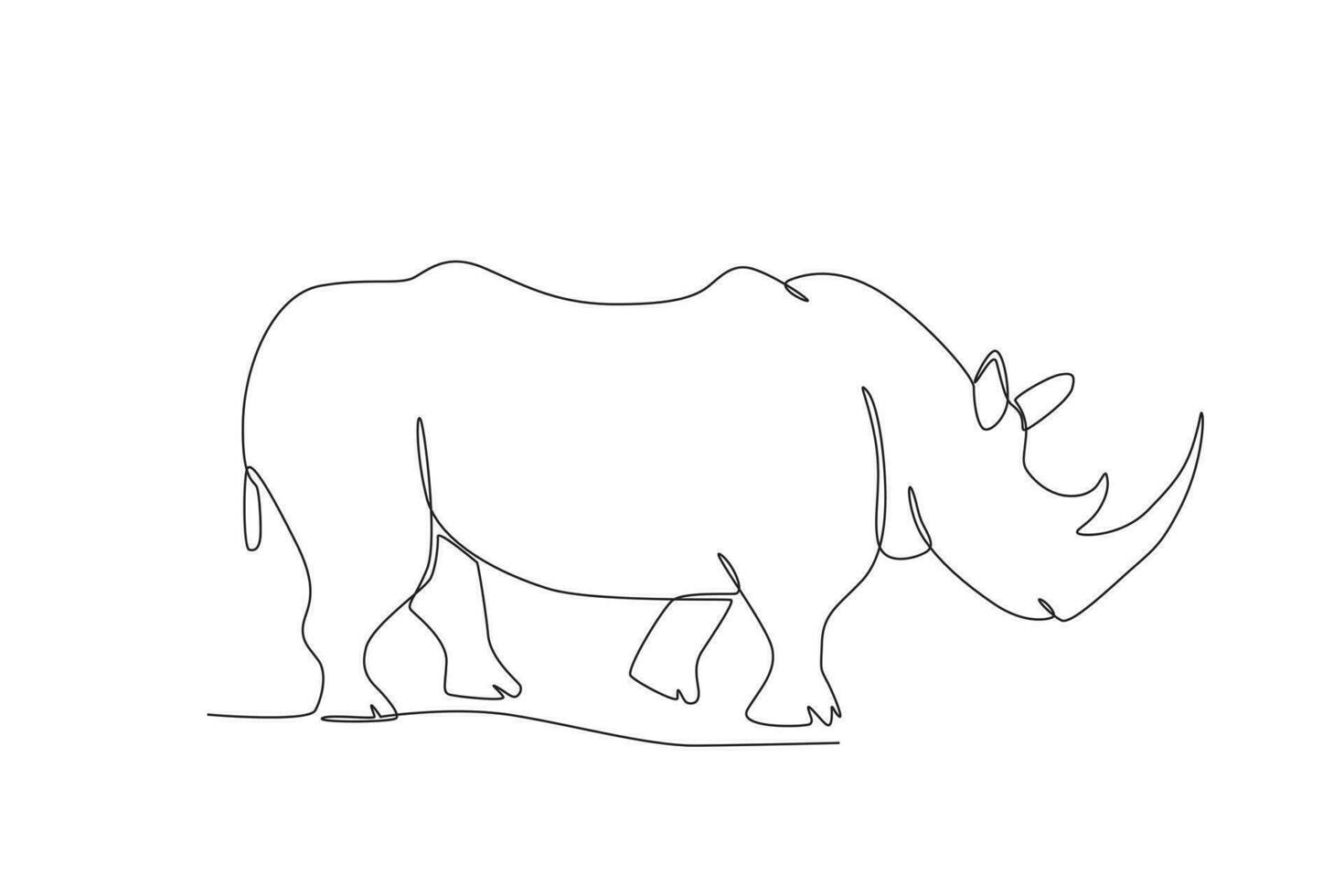 A rhinoceros walking vector