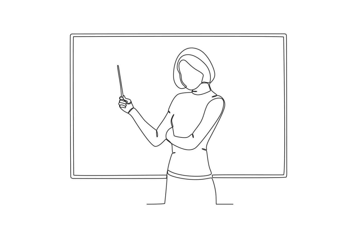 A short-haired teacher teaches in class vector