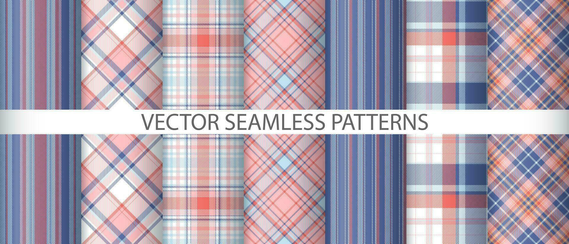 Set background textile tartan. Plaid check seamless. Fabric texture pattern vector. vector