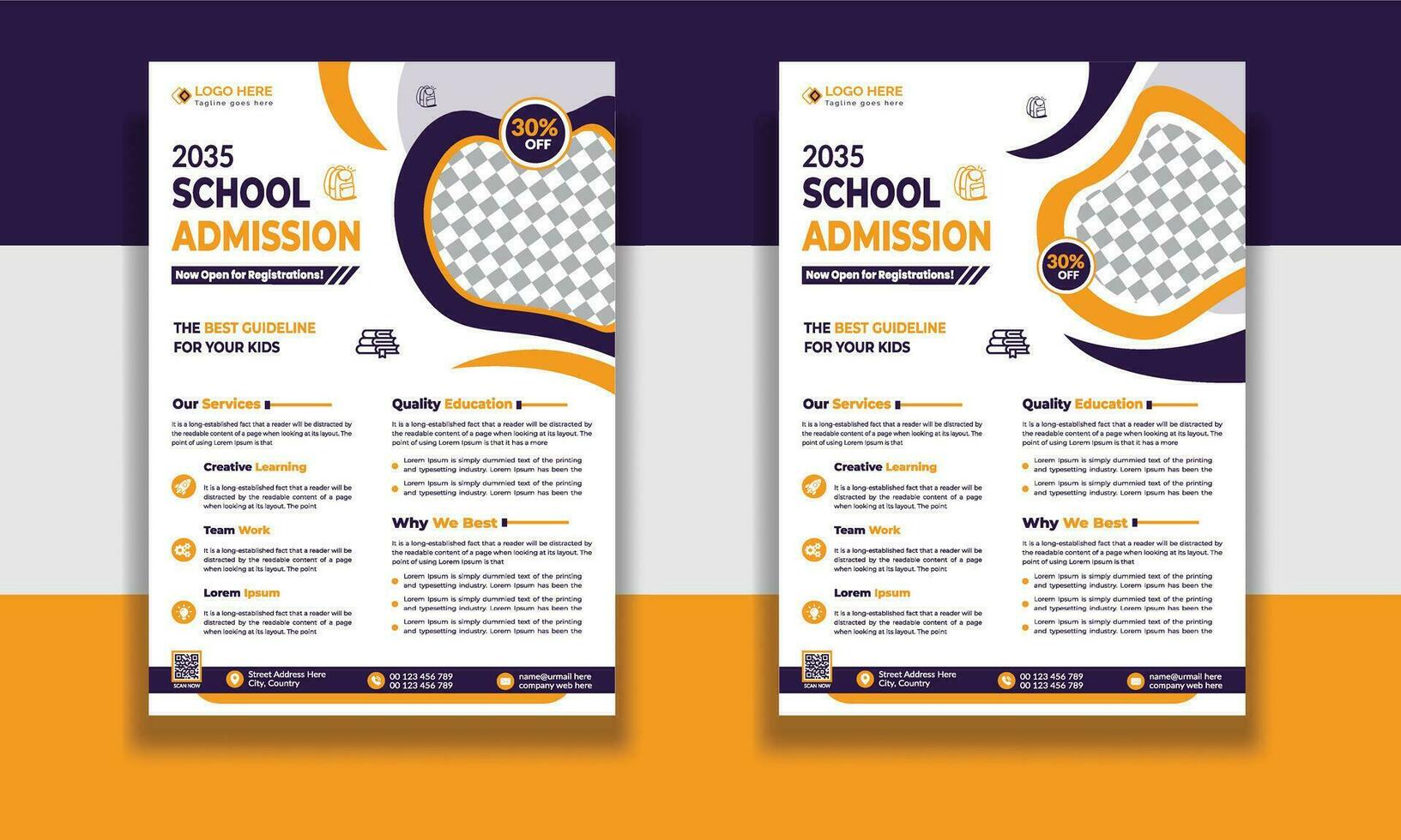 Kids Education Flyer Template, Admission flyer template, brochure layout School Admission Open Flyer Design Template Vector Education poster, Kids back to school education flyer.