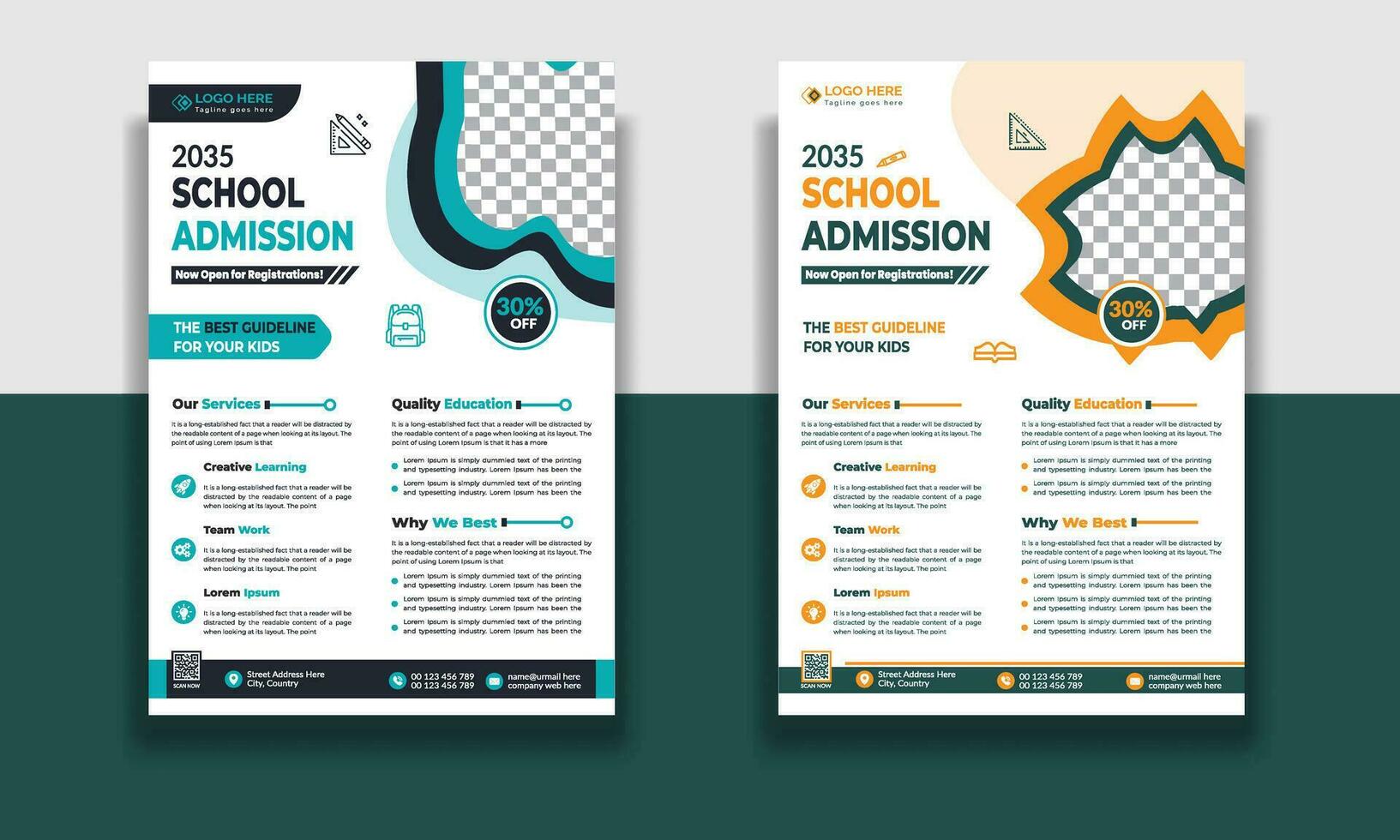 Kids Education Flyer Template, Admission flyer template, brochure layout School Admission Open Flyer Design Template Vector Education poster, Kids back to school education flyer.