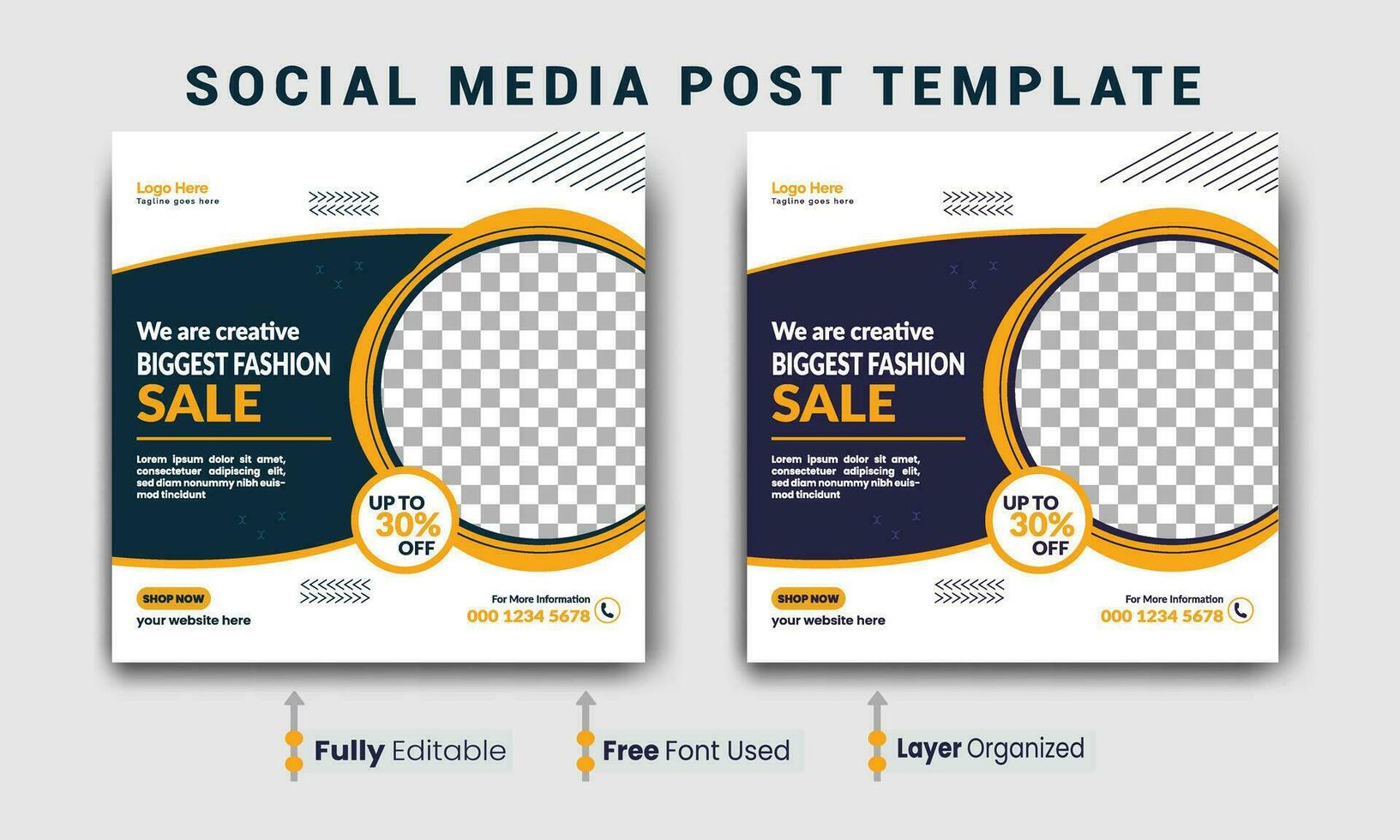 Digital marketing webinar and business social media post template