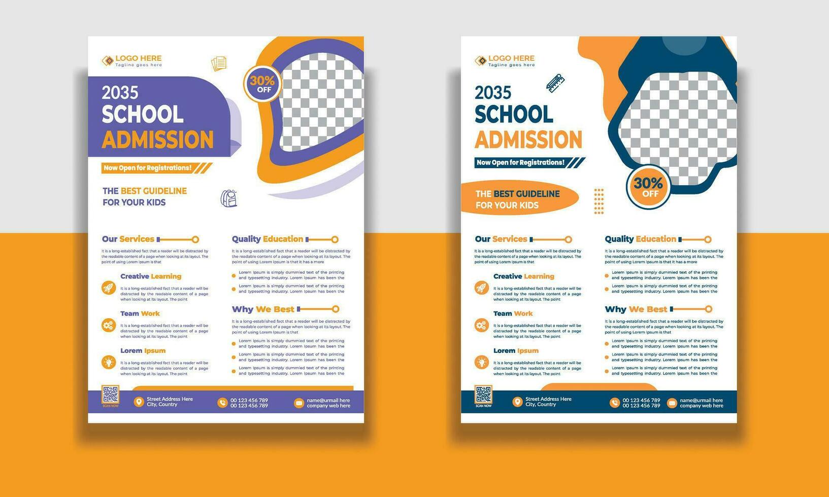 Kids Education Flyer Template, Admission flyer template, brochure layout School Admission Open Flyer Design Template Vector Education poster, Kids back to school education flyer.