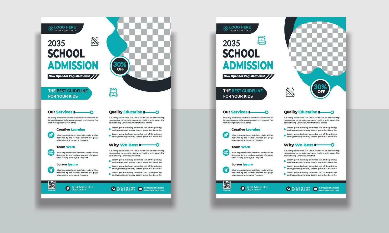 Kids Education Flyer Template, Admission flyer template, brochure layout School Admission Open Flyer Design Template Vector Education poster, Kids back to school education flyer.