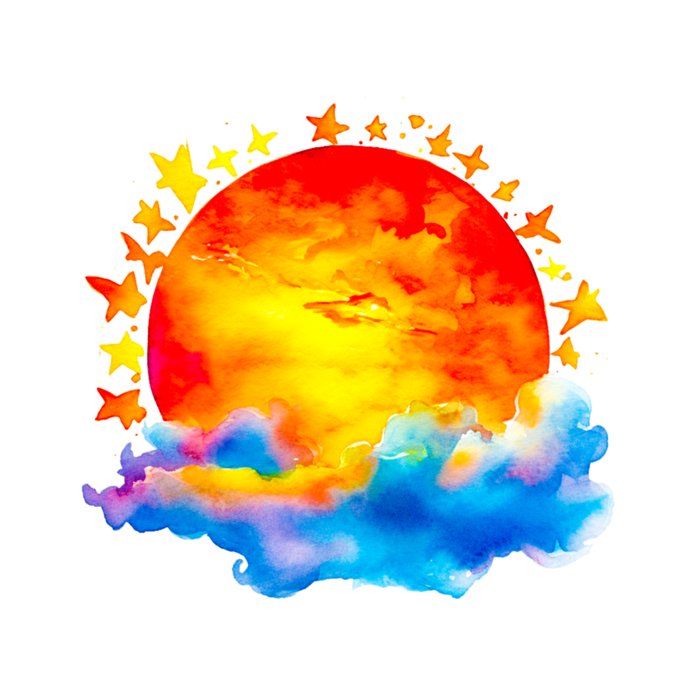 Watercolor Elegant Minimalist Sun Hd Transparent ai generative 26755370 PNG