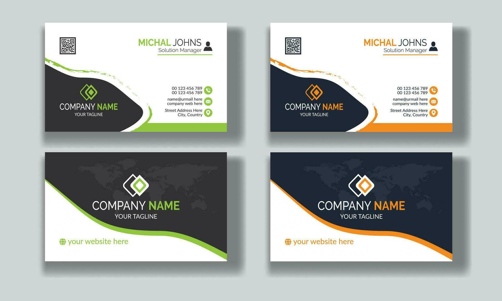 creativo moderno limpiar corporativo doble lado negocio tarjeta plantilla, personal visitando tarjeta, vector ilustración, profesional sencillo identidad azul, rojo blanco y negro elegante visitando tarjeta.