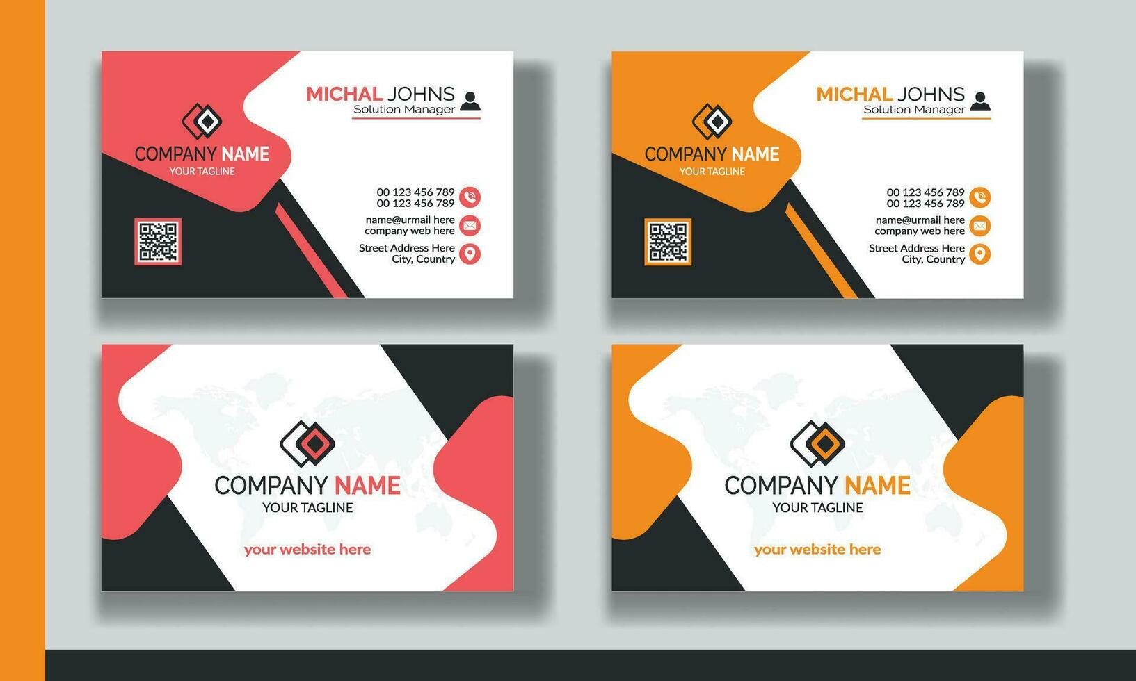 creativo moderno limpiar corporativo doble lado negocio tarjeta plantilla, personal visitando tarjeta, vector ilustración, profesional sencillo identidad azul, rojo blanco y negro elegante visitando tarjeta.