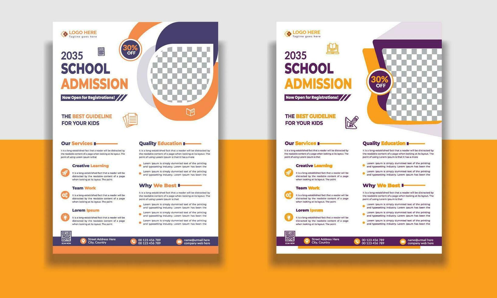 Kids Education Flyer Template, Admission flyer template, brochure layout School Admission Open Flyer Design Template Vector Education poster, Kids back to school education flyer.