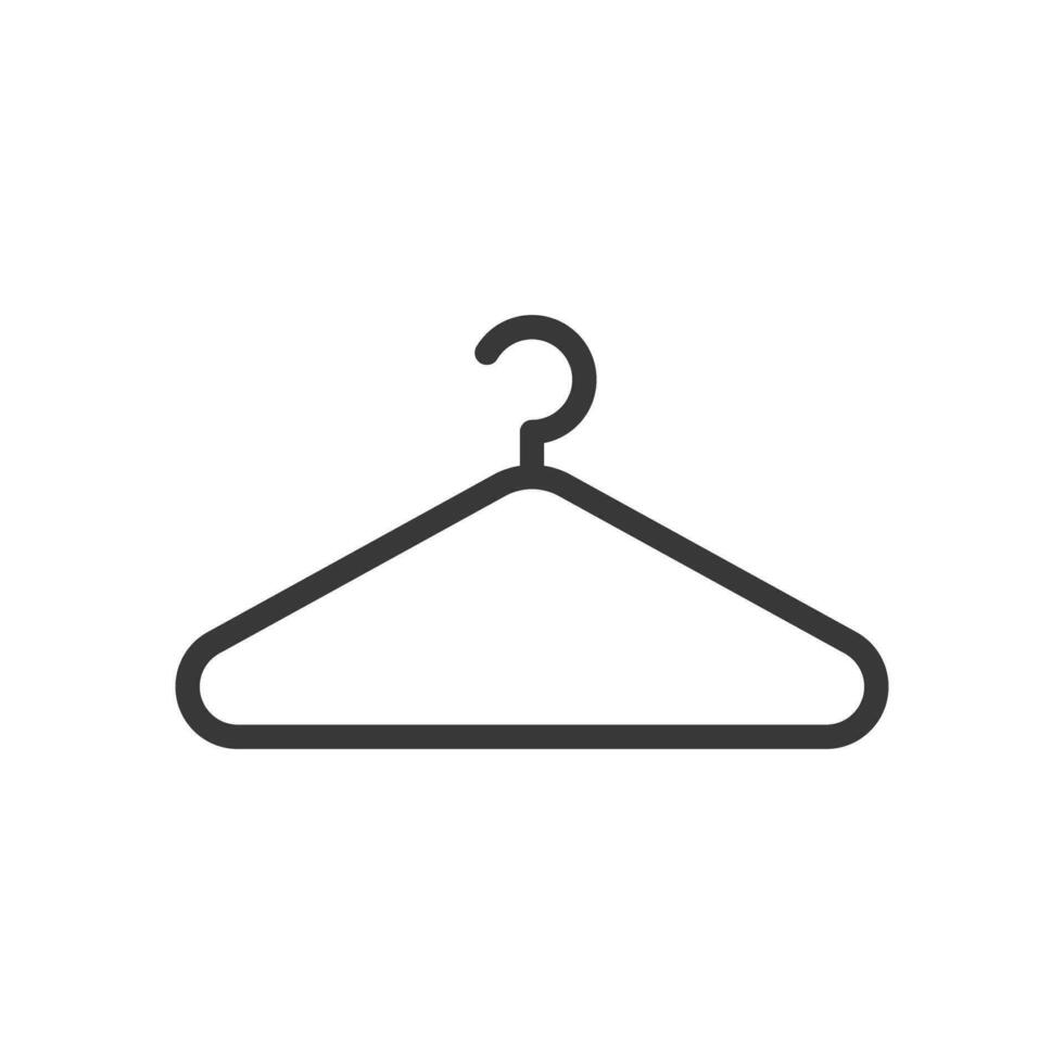 Cloth Hanger Flat Line Icon Isolated Vector Illustration