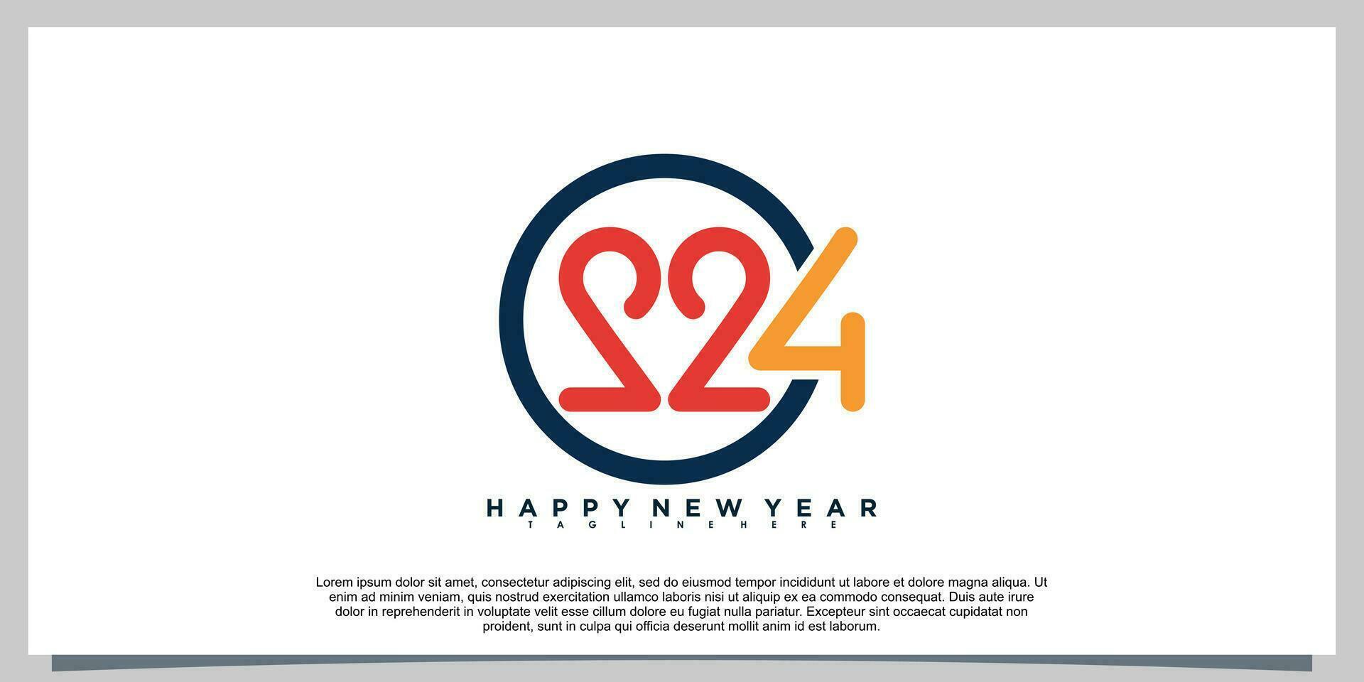 2024 contento nuevo año logo diseño 2024 número diseño vector ilustración