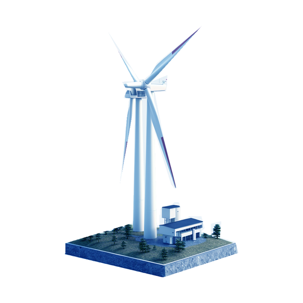 Windmill for electric power production ai generative png