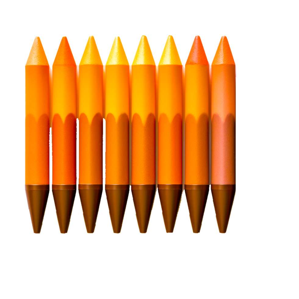 8 similar yellow pencils ai generative png