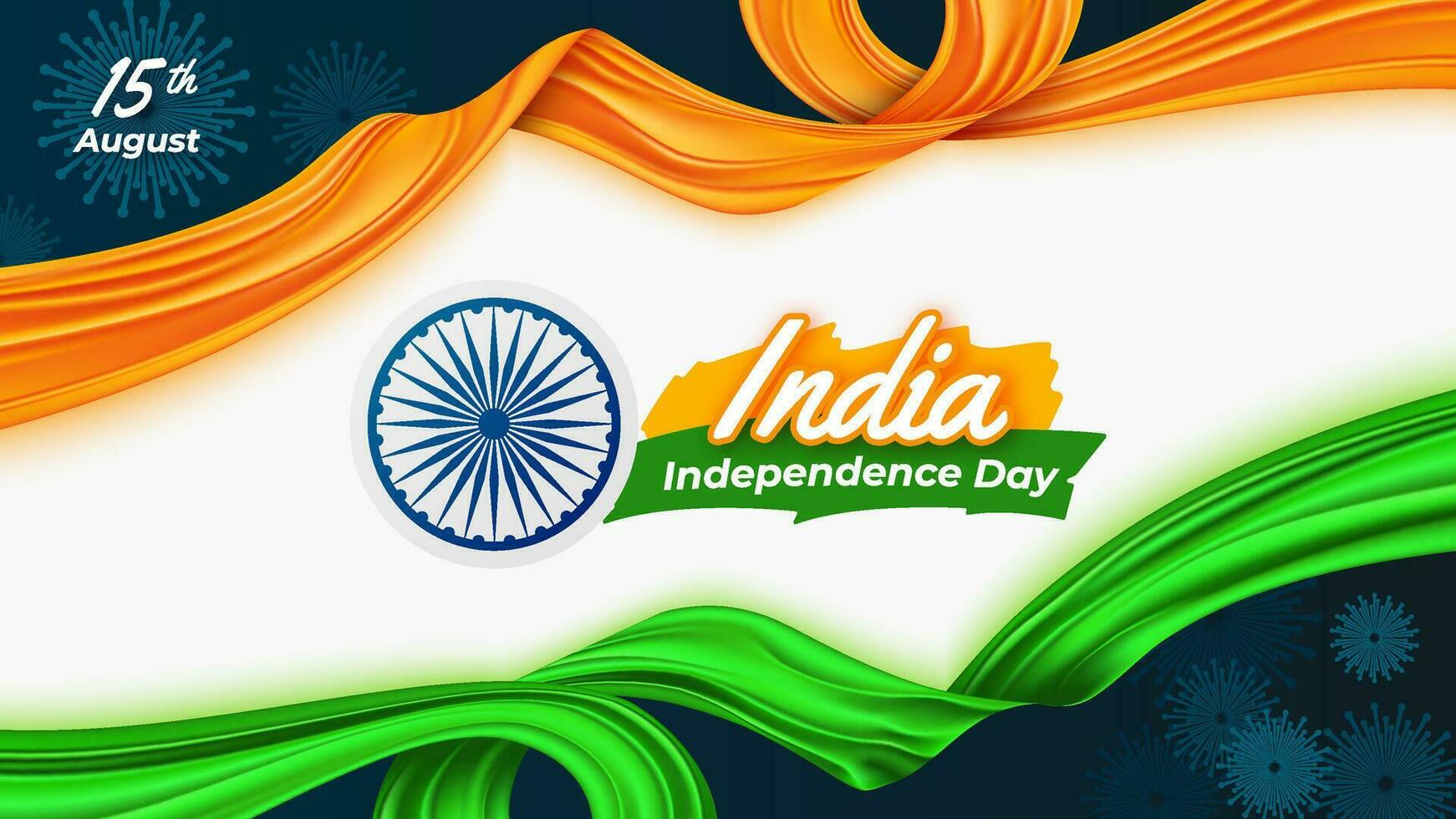 India independencia día con naranja y verde cintas como un antecedentes vector