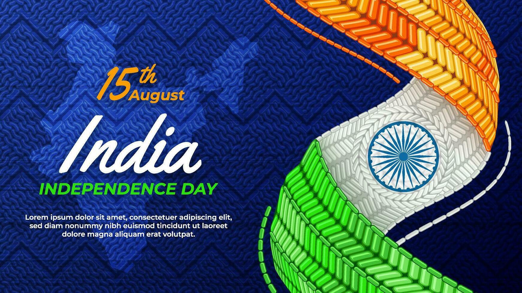 Abstract Knit Fabric as India Independence Day Background vector