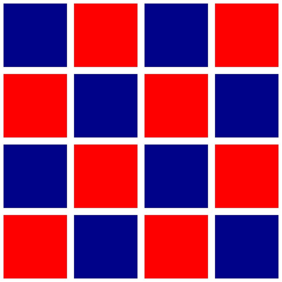 Checkered print with blue and red squares with white stripes. Fashionable seamless pattern for textile and paper. Vector. vector