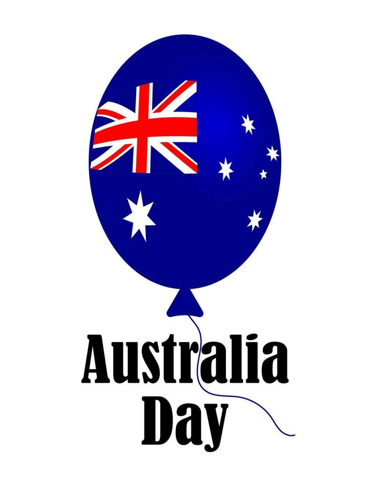 Australia día. el oficial nacional fiesta de Australia es enero 26 azul globo en un blanco antecedentes con el imagen de el bandera. vector. vector