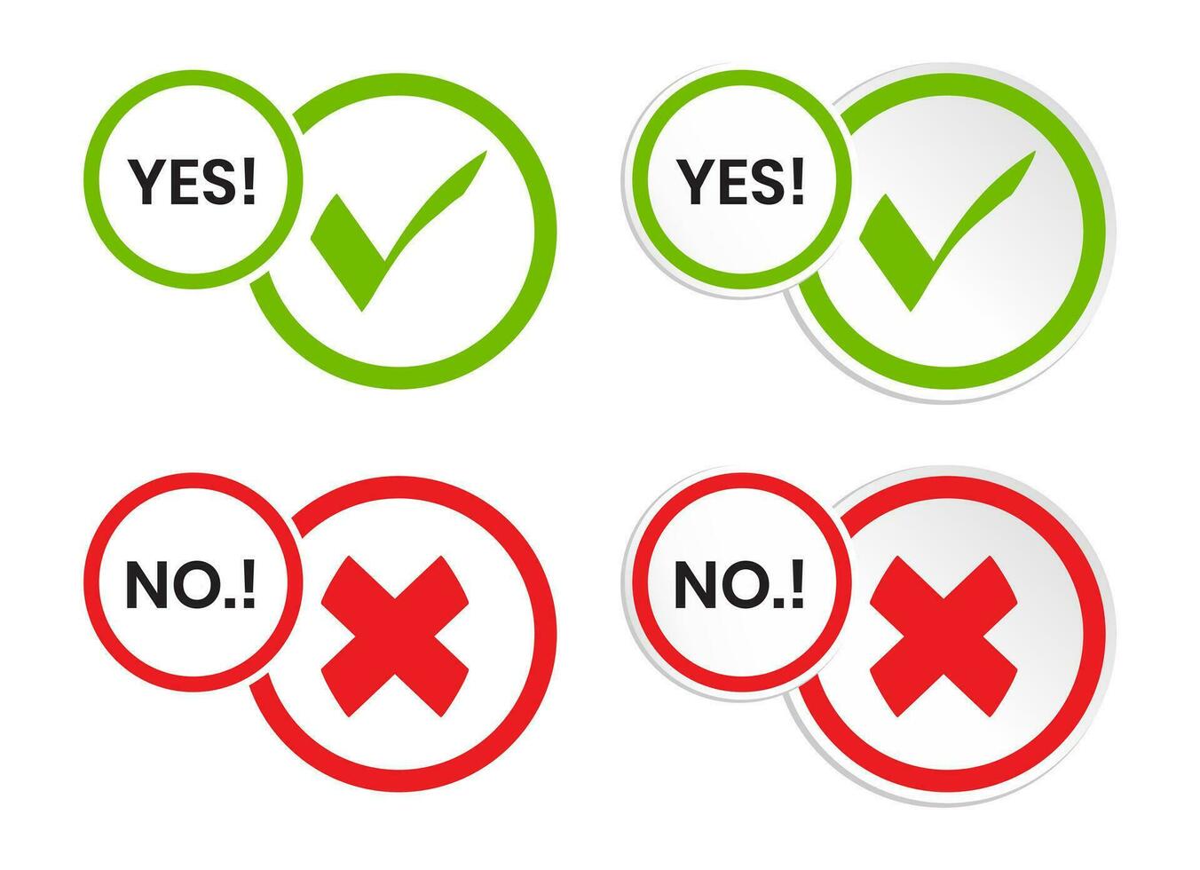 Checkmark Yes and No-vector vector