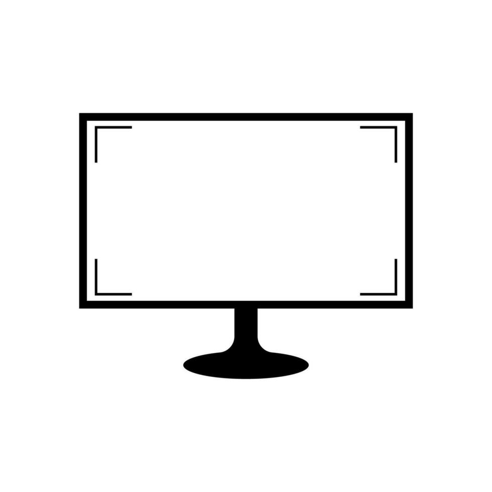 Monitor with a blank and isolated screen with a white background. mock-up template design, vector illustration elements.