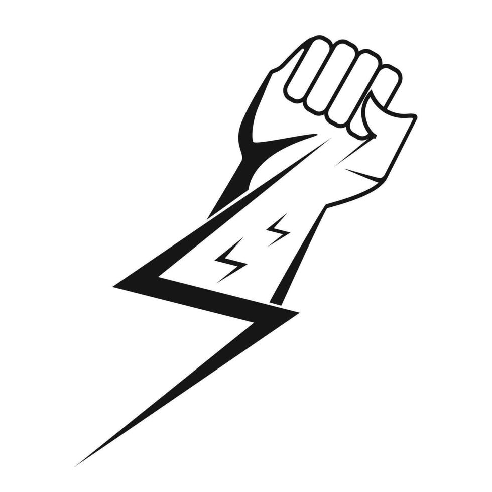 Raised fist - symbol of victory, strength, power and solidarity flat icon for apps or websites. vector