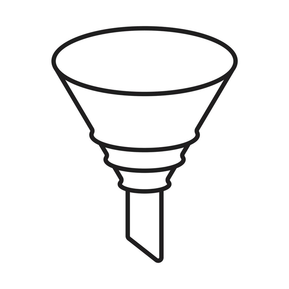 chemical filter funnel line art icon for apps and websites vector