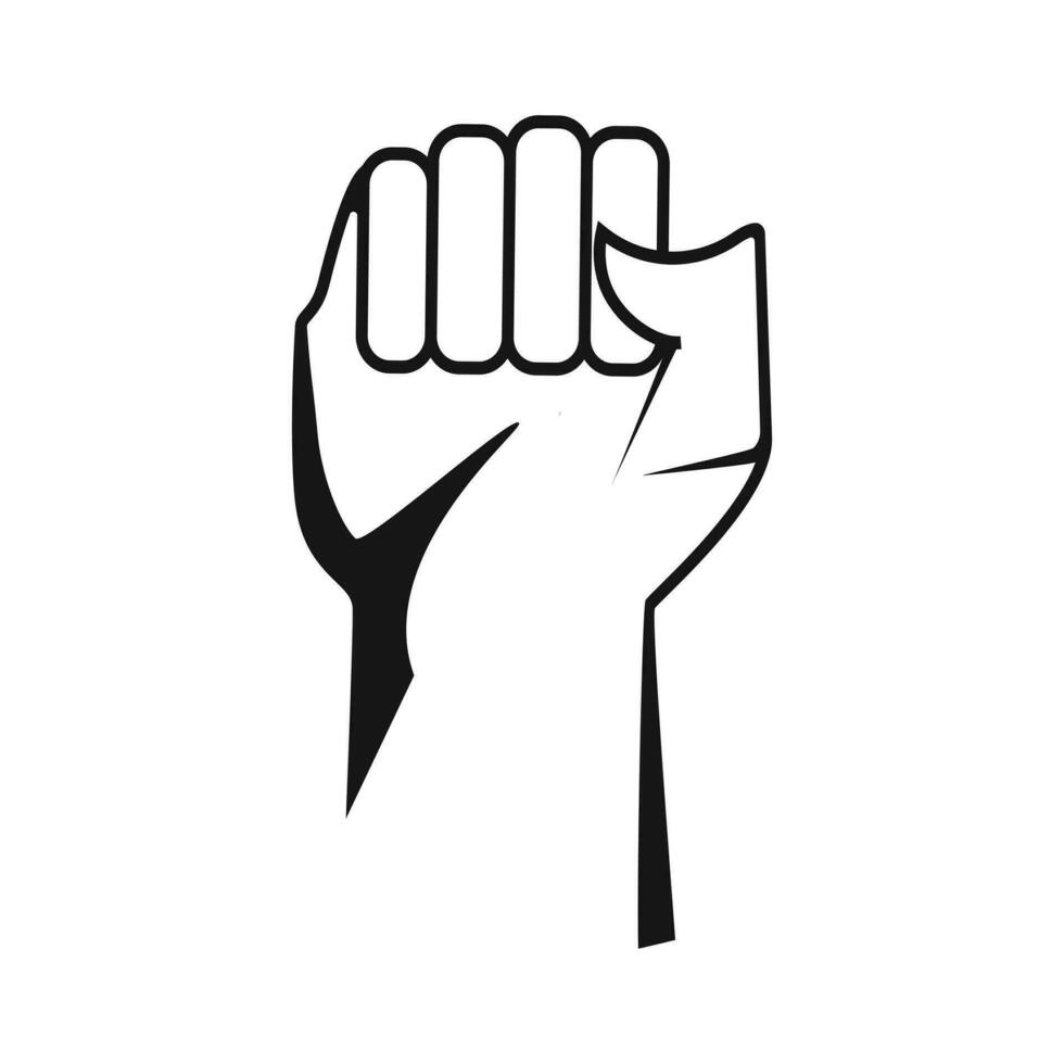 Raised fist - symbol of victory, strength, power and solidarity flat icon for apps or websites. vector