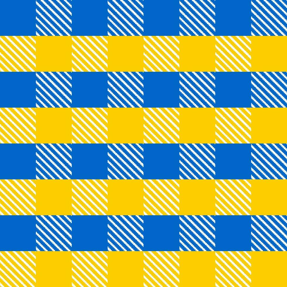 Checkered seamless pattern. Blue and yellow squares for modern fabrics, textiles, wrapping decorative paper. Vector. vector