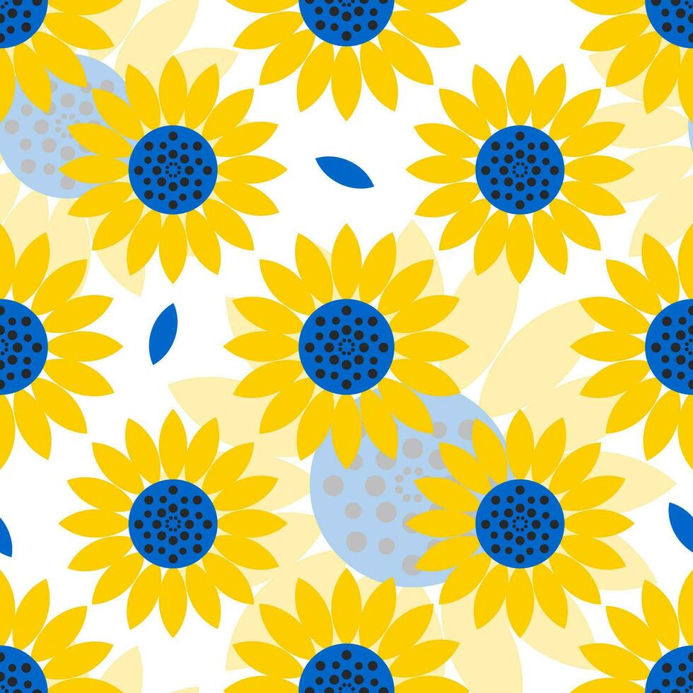 Sunflower flower. Cute seamless pattern for textiles, fabrics, decorative paper. Vector. vector