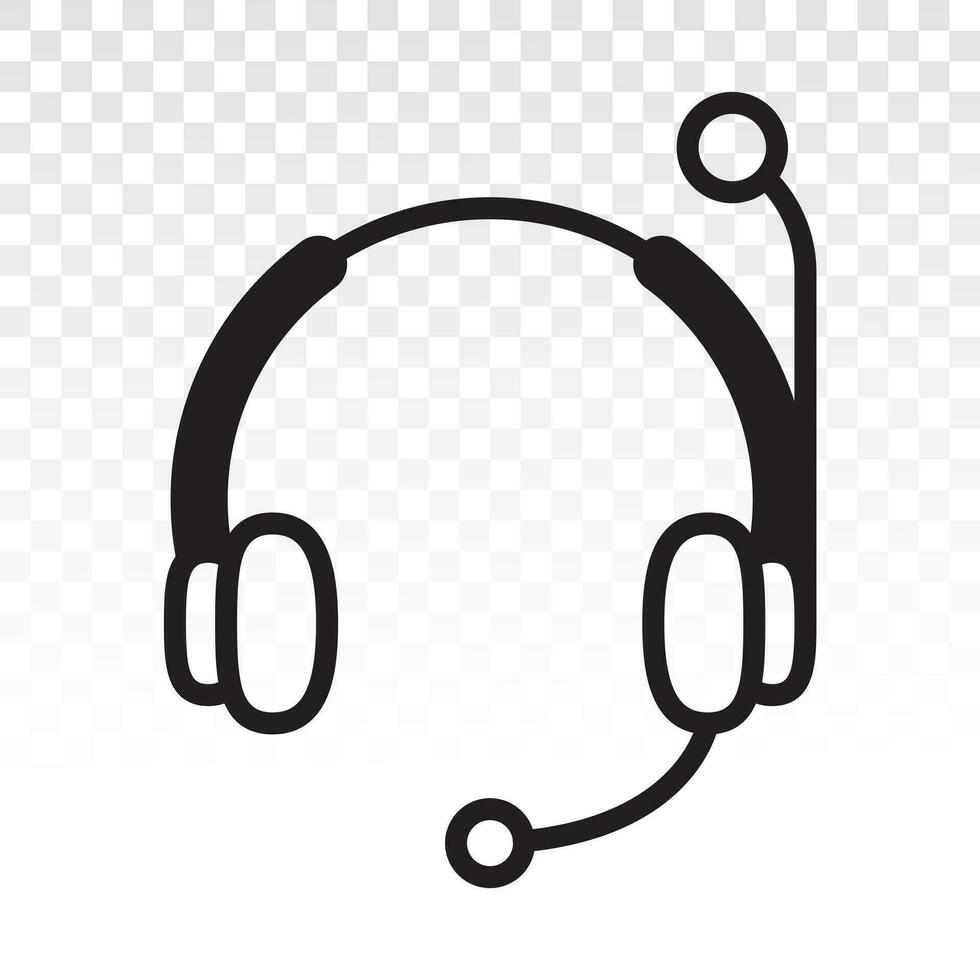 Customer service headset or Customer support earphone flat icon for apps and websites vector