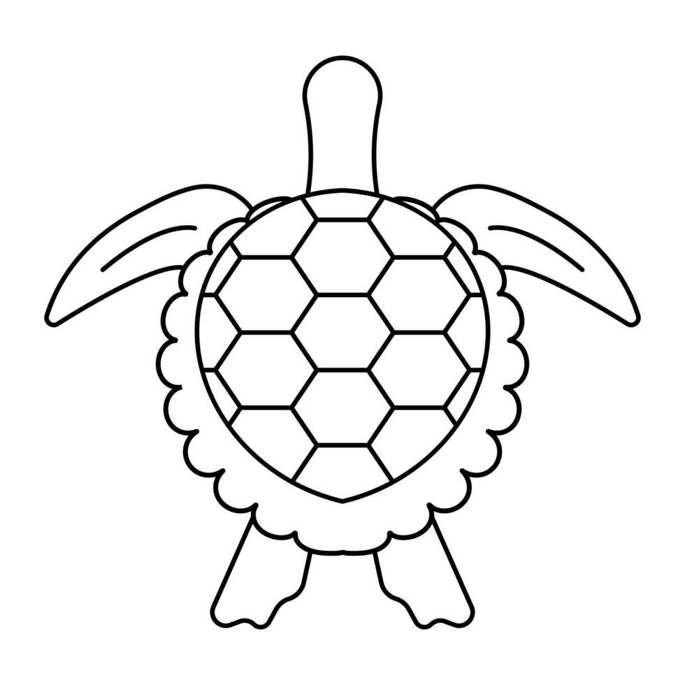 sea turtle or marine turtle top view line art icons for apps and websites vector
