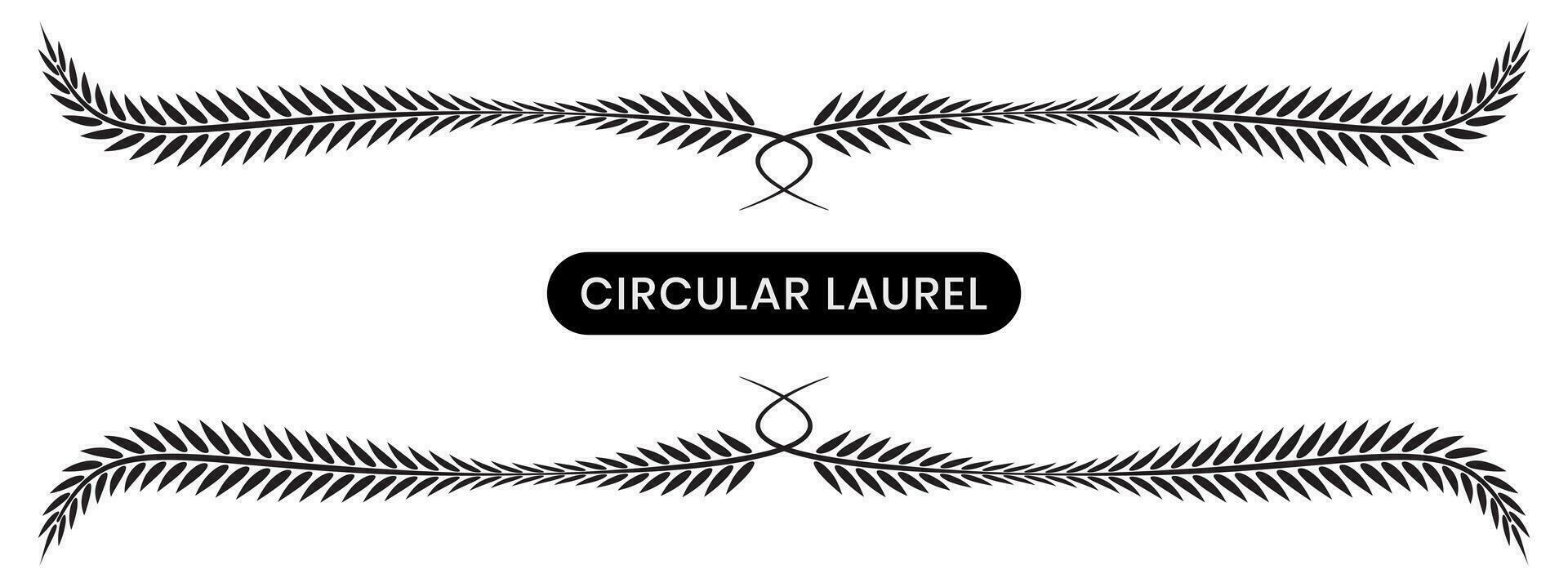 Black laurel wreath with a white background. vector