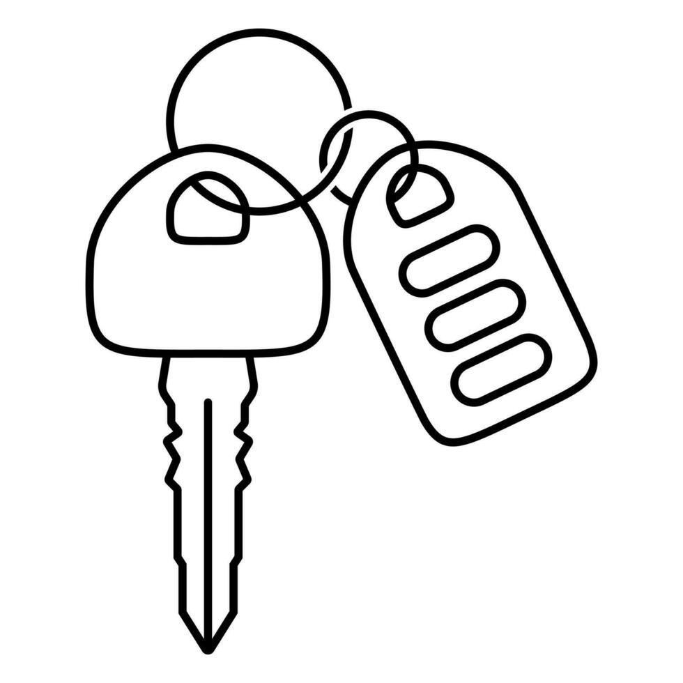 Car key with automobile smart keys line art icon for apps and websites vector
