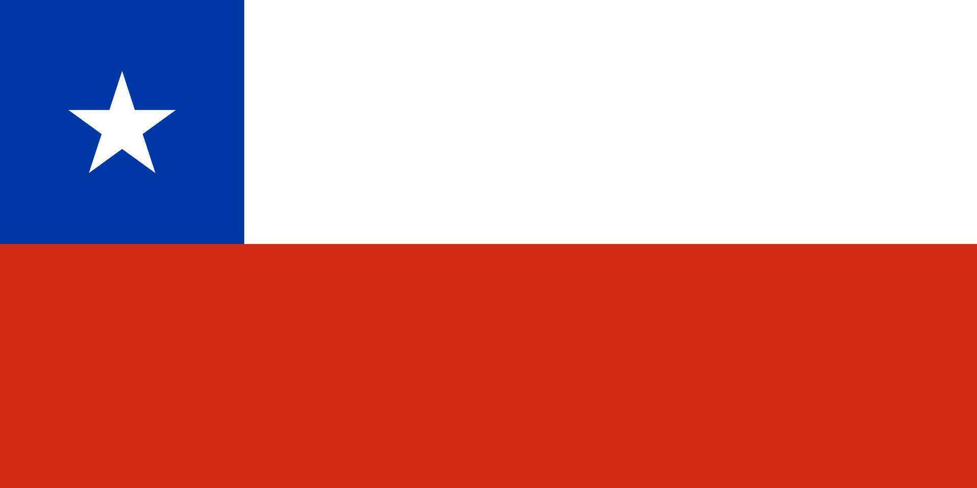 Chile's national flag with official colors. vector