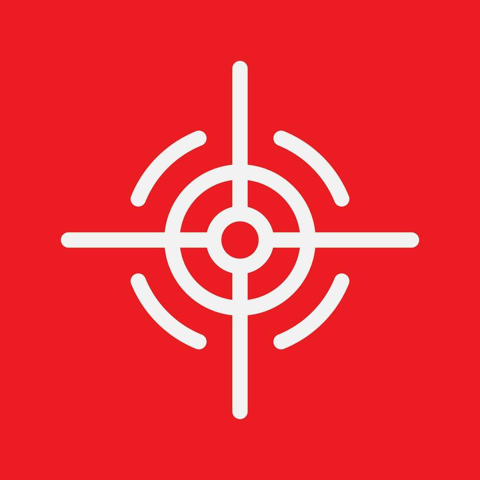 Target icon in vector shape with a red background