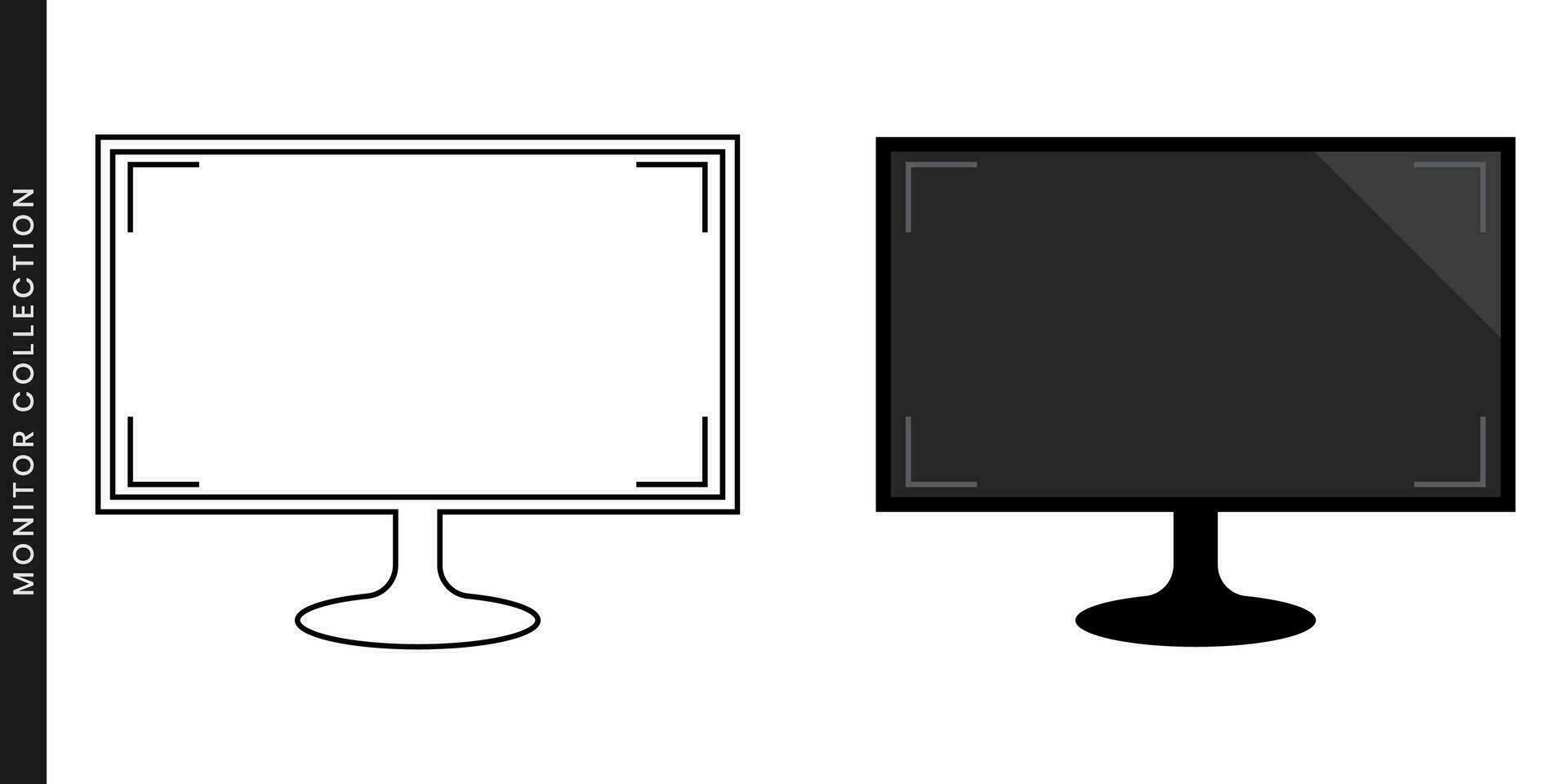 Monitor with a blank and isolated screen with a white background. mock-up template design, vector illustration elements.