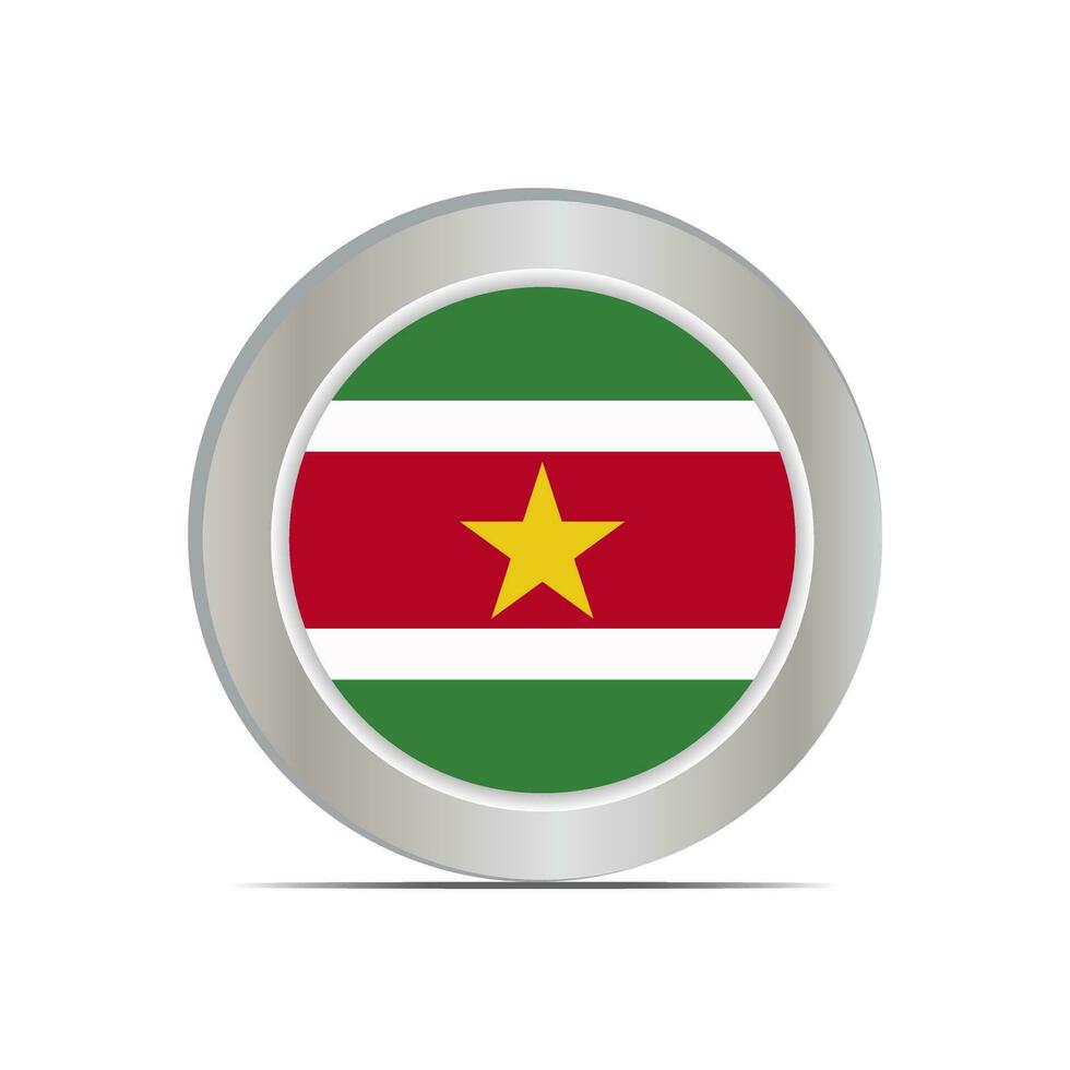 The national flag of Suriname is isolated in official colors. vector