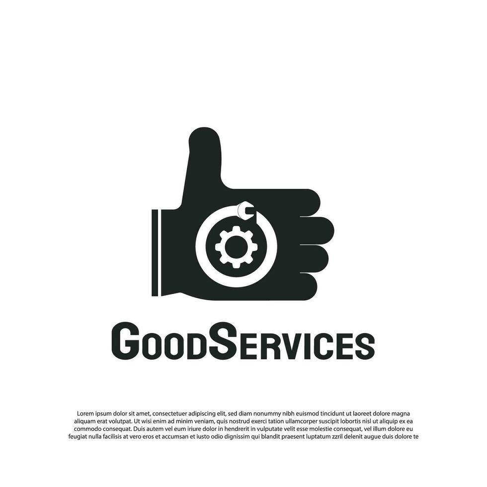 good service logo with hand concept. repair. technology icon. engineering. illustration element-vector vector