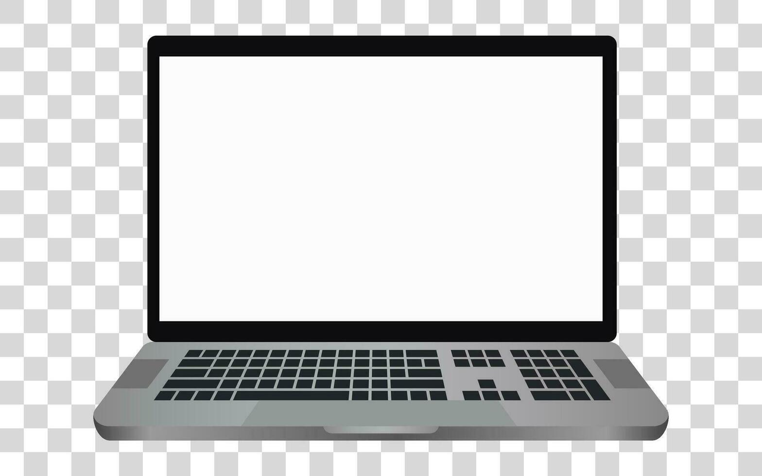 Laptop with a blank screen with a white background. mockups template design, vector illustration elements.