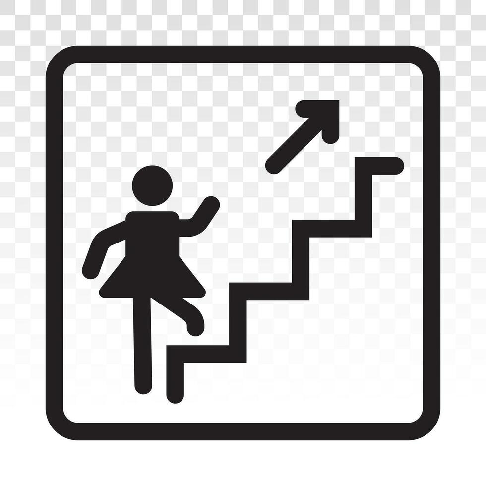 escalera pasos o escalera o hueco de escalera firmar línea Arte vector icono para aplicaciones o sitio web