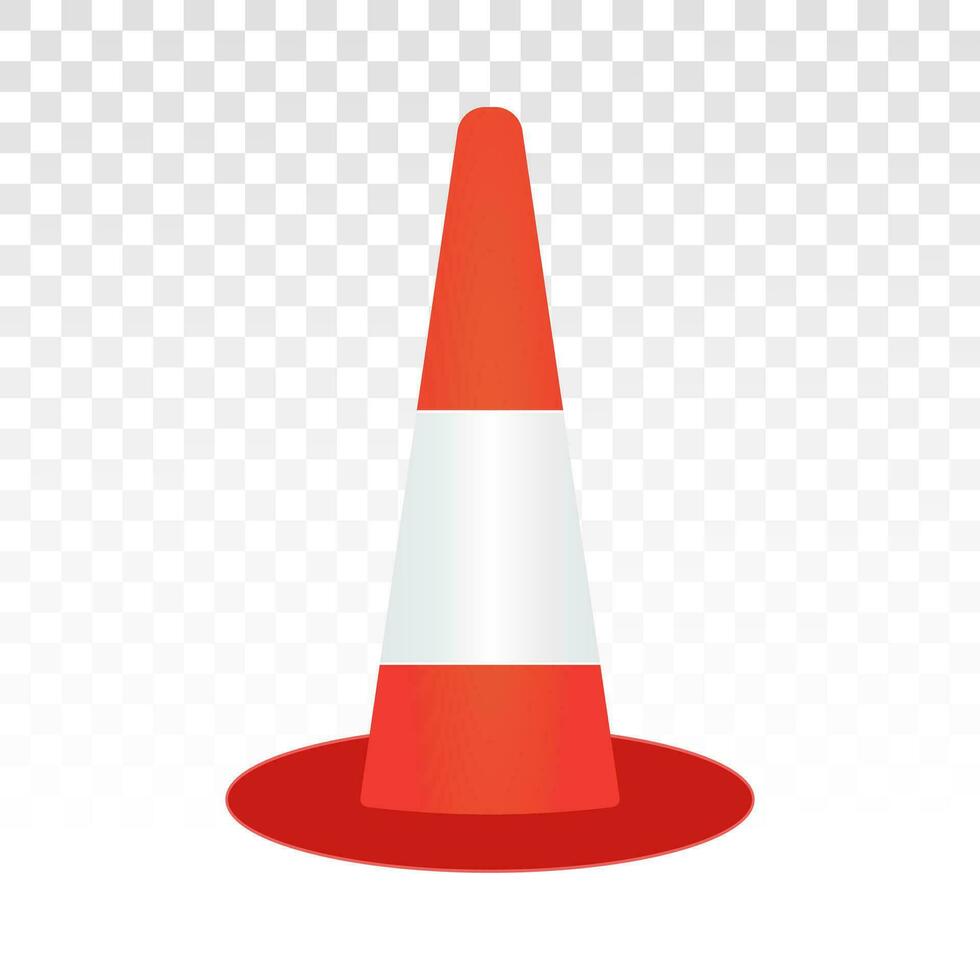 traffic cone or road pylon flat icons for apps and websites vector