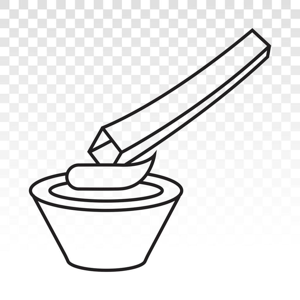 french fries or potato chips with sauces - line art icon for apps and websites vector