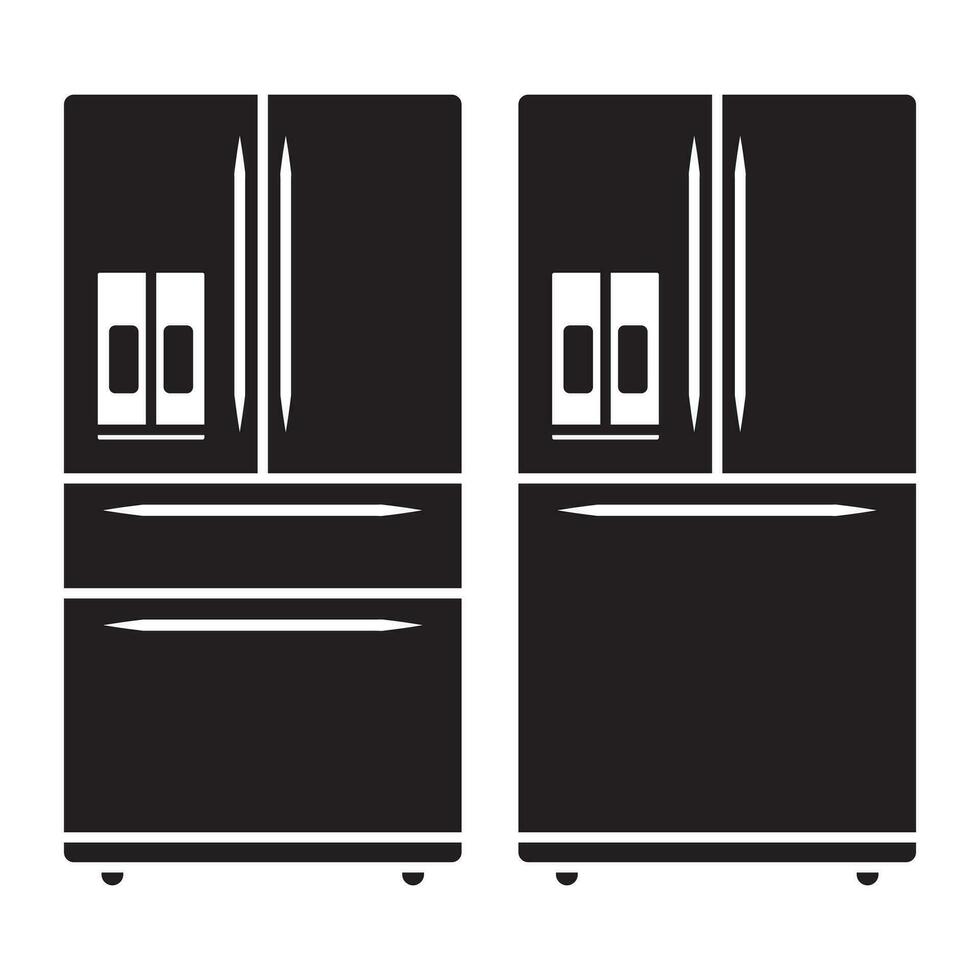 Electronic whirlpool refrigerators or fridge flat vector icon for apps or websites