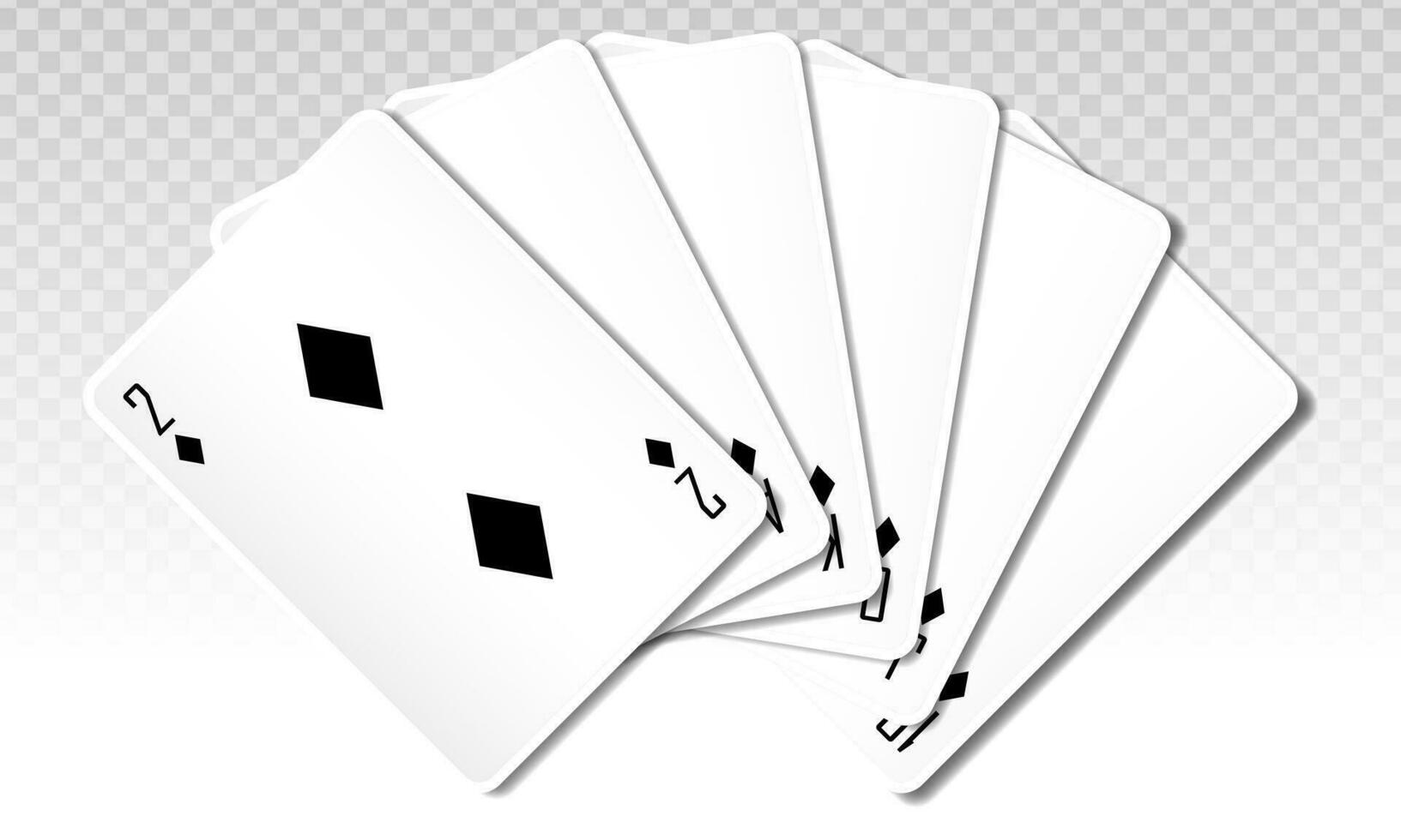 Straight flush diamond poker card. Flat vector icon for casino apps and websites