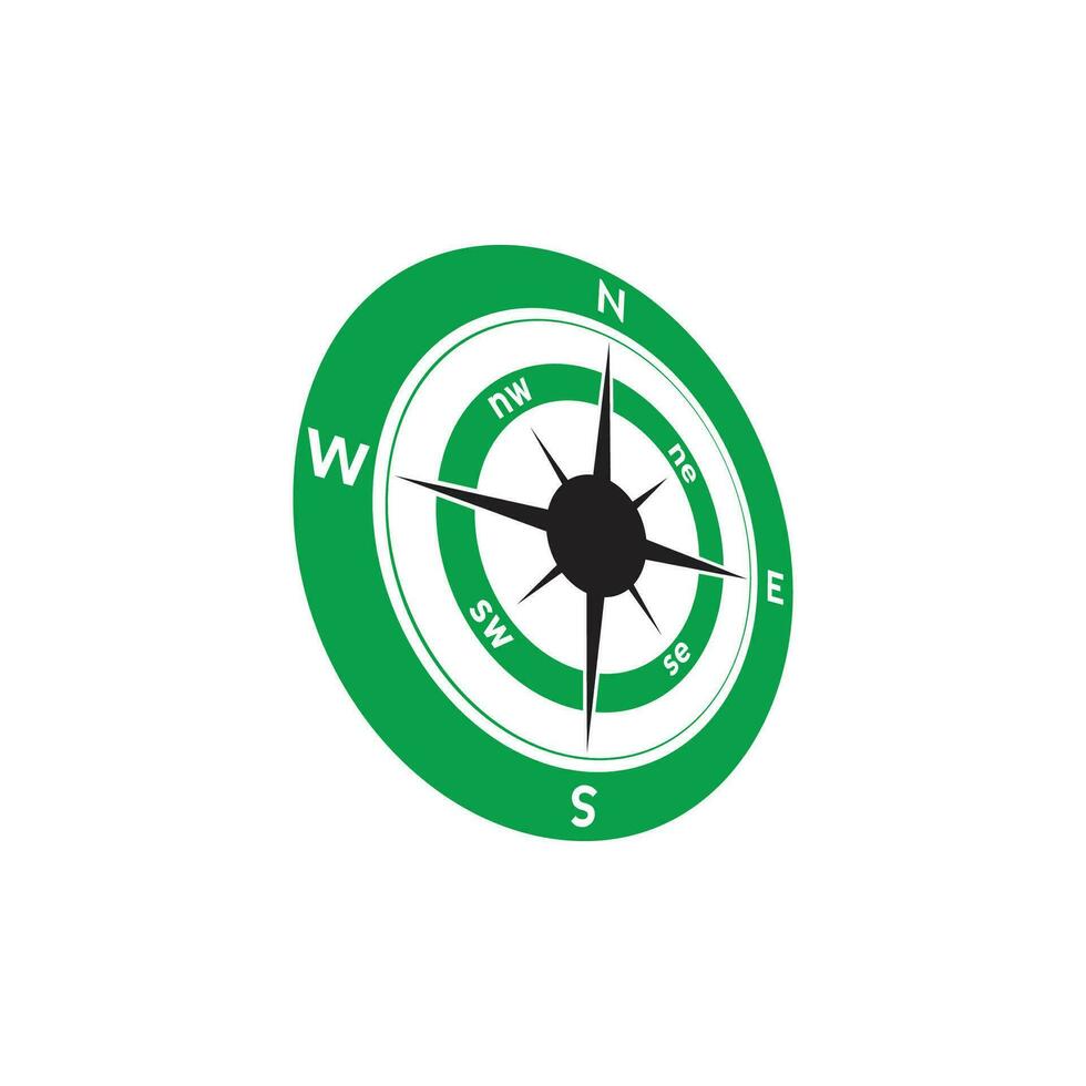 Compass logo design. pointer north, south, east, west, compass symbol. direction sign. vector element illustration.