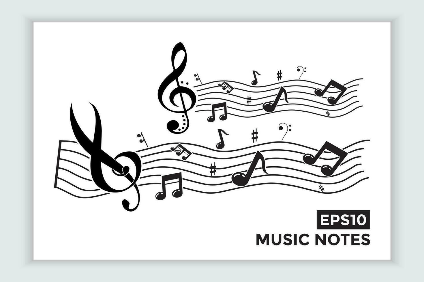 music scale or music note sign or symbol. musical scale icons element vector for banner material, background.