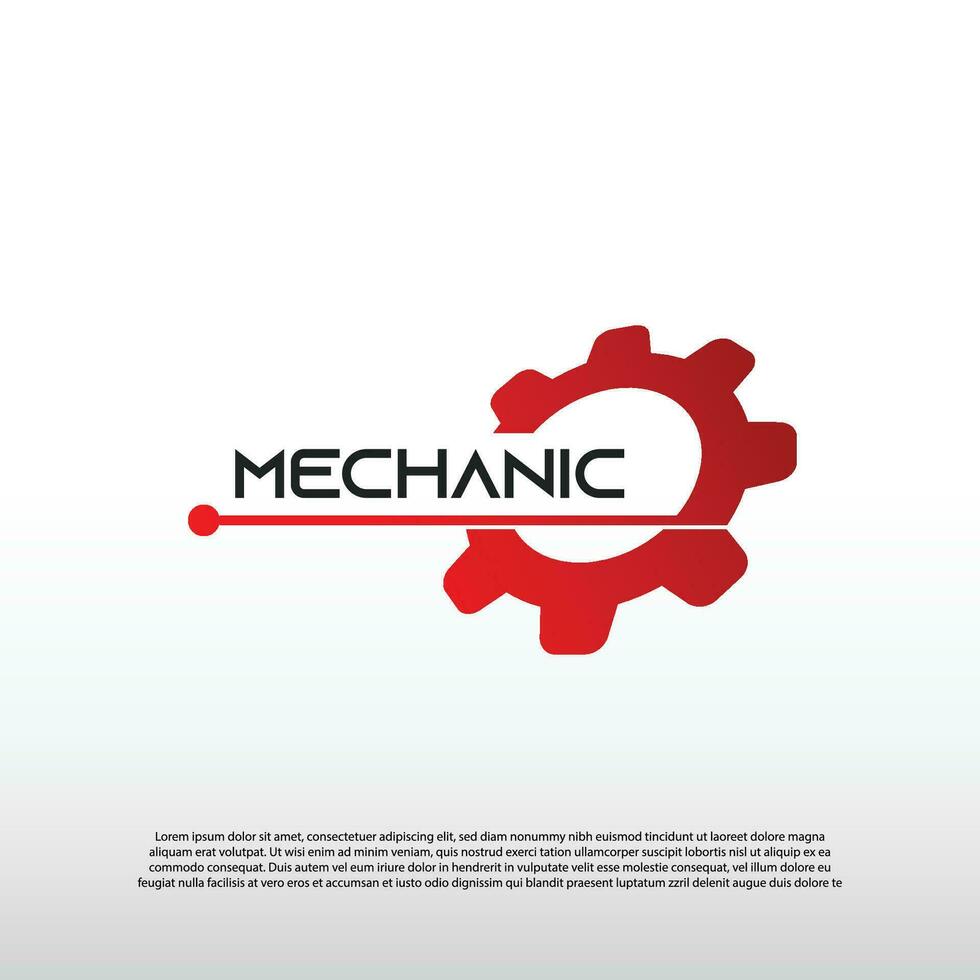 Mechanic logo with gear concept, technology icon, illustration element-vector vector