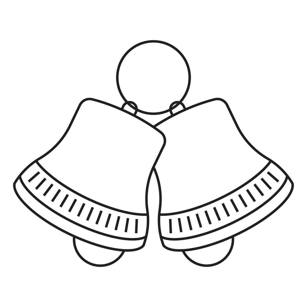 Jingle bell or sleigh bells line art icon for apps or website vector