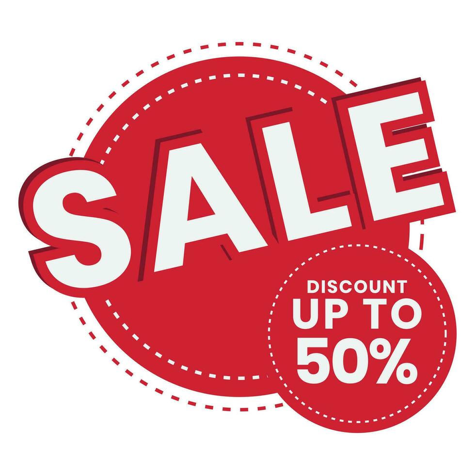 Up to 50 percent off sale promotion flat badge icon for apps or website vector