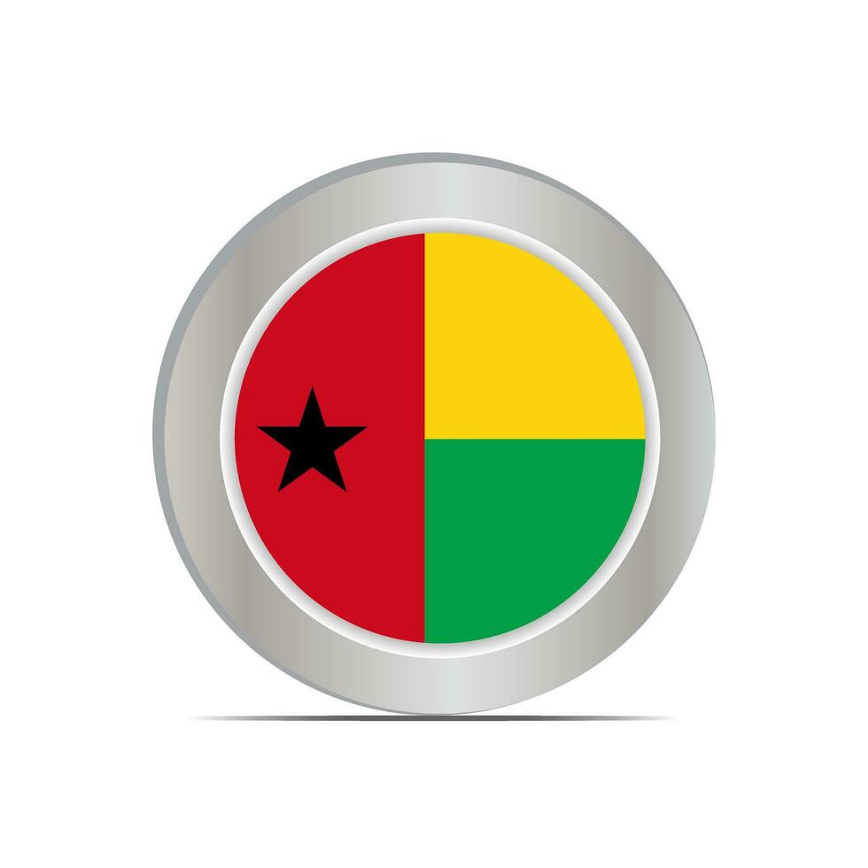 The national flag of the Republic of Guinea-Bissau is isolated in official colors. vector