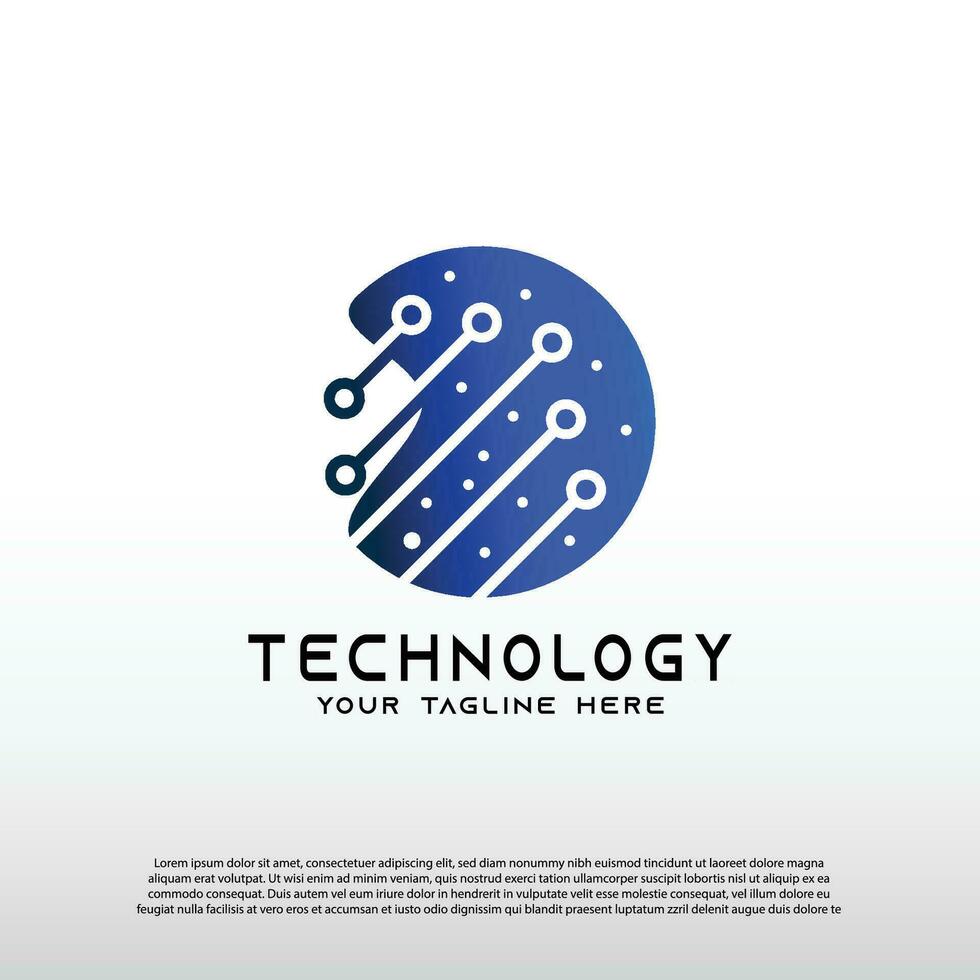 Technology logos, future technology icons, gear logos, circuit style lines, vector illustration elements